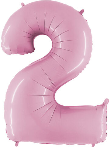 Cijferballon 2 roze XXL