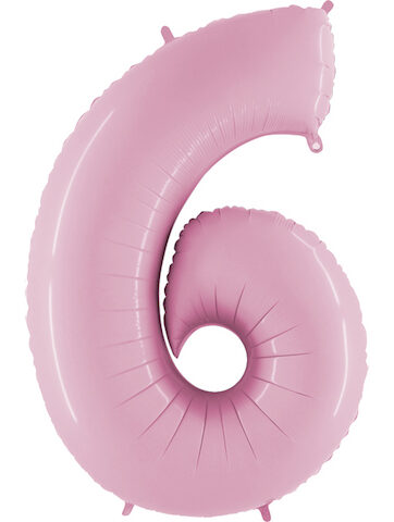 Cijferballon 6 roze XXL