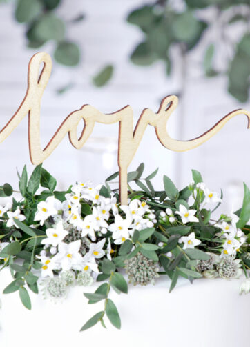 Topper Love hout 16 cm
