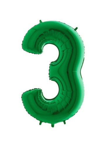 Cijferballon 3 groen XXL