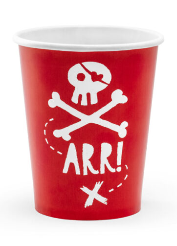 Bekertjes Piraten rood (6 stuks)