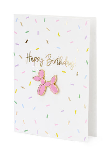 Wenskaart Happy Birthday met speldje