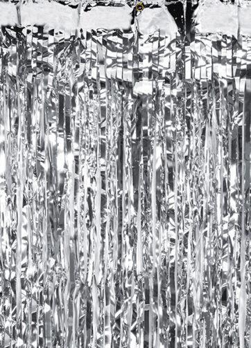 Feestgordijn zilver 90 cm x 250 cm