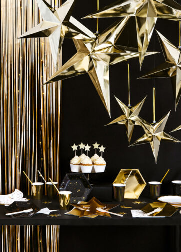 Feestgordijn goud 90 cm x 250 cm