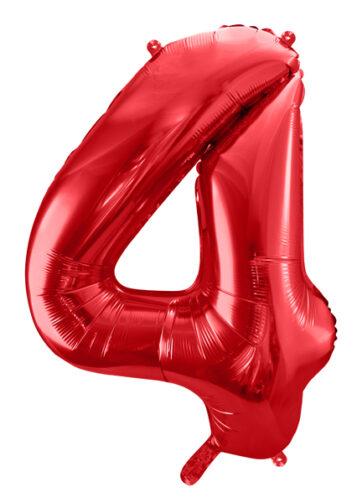 Cijferballon 4 rood 86 cm