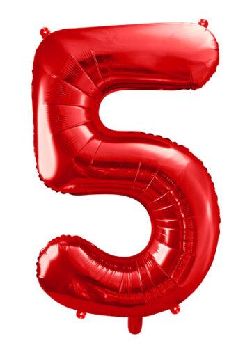 Cijferballon 5 rood 86 cm