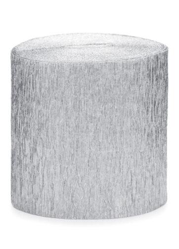 Crêpepapier streamer zilver (4 stuks)