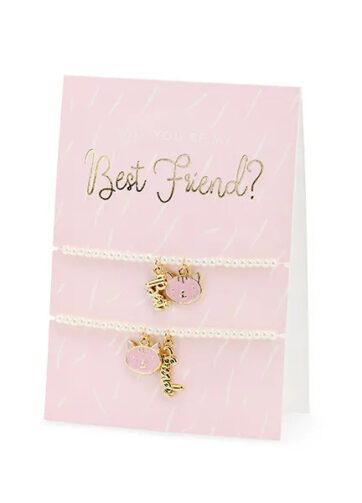 Wenskaart Best Friends met armbandje